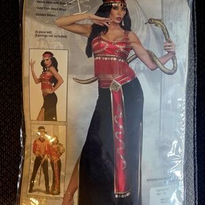 Exotic Red and Black Snake Charmer Costume